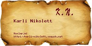 Karli Nikolett névjegykártya
